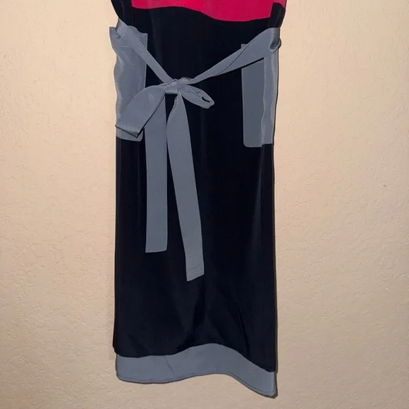 Lacoste Color block silk sleeveless shirt dress- Size 40 - Picture 5 of 12